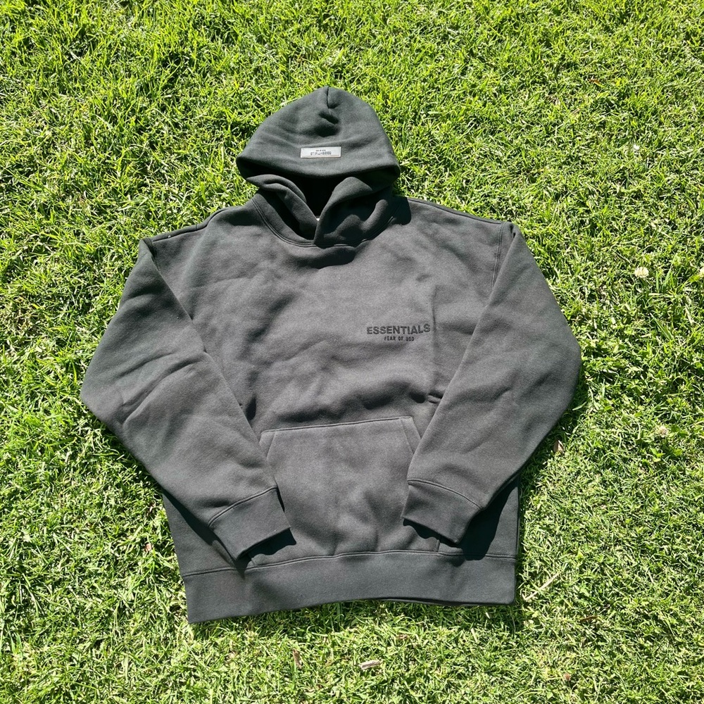 Essentials Charcoal Gray Hoodie for Men